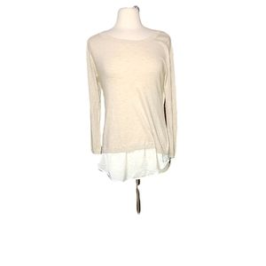 angel of the north sweater XL Layered Tan Knit top shirt